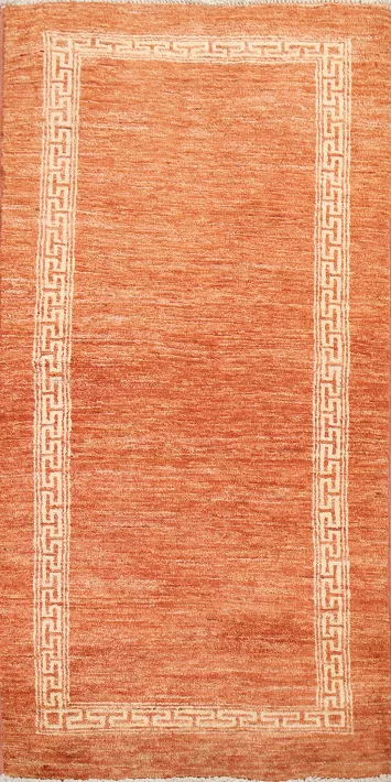 Orange Gabbeh Kashkoli Oriental Runner Rug 2x5