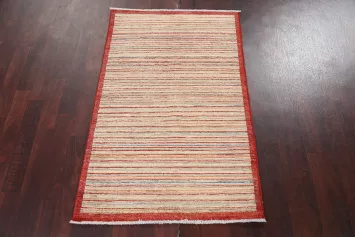 Striped Gabbeh Kashkoli Oriental Wool Rug 3x4