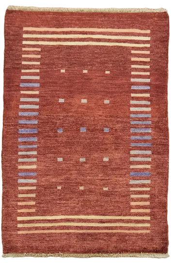Red Gabbeh Kashkoli Oriental Handmade Rug 3x4