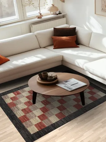 Checkered Gabbeh Kashkoli Oriental Rug 5x7