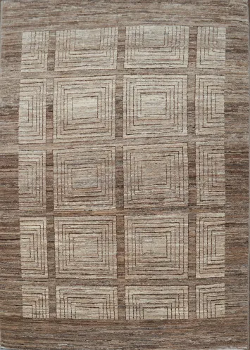 Brown Geometric Gabbeh Kashkoli Oriental Area Rug 4x6