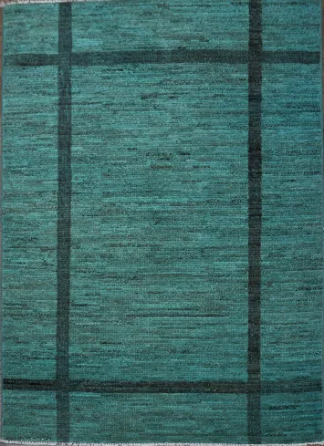 Contemporary Green Gabbeh Kashkoli Oriental Rug 5x6