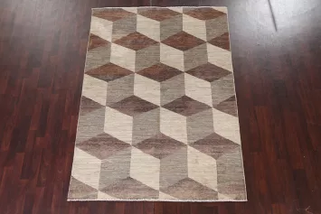 Modern Wool Gabbeh Kashkoli Oriental Wool Rug 6x8
