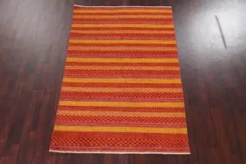 Striped Wool Gabbeh Kashkoli Oriental Rug 5x8