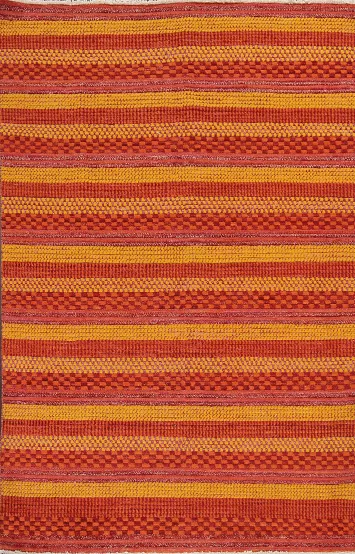 Striped Wool Gabbeh Kashkoli Oriental Rug 5x8