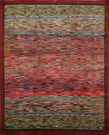 Handmade Gabbeh Kashkoli Oriental Wool Rug 5x6