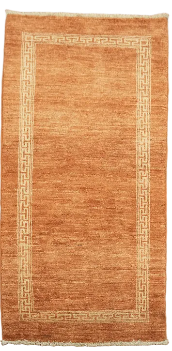Orange Wool Gabbeh Kashkoli Oriental Runner Rug 2x5