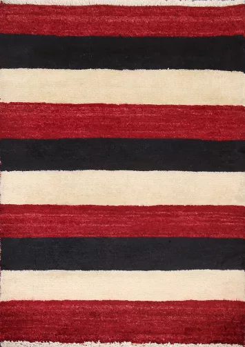 Striped Wool Gabbeh Kashkoli Oriental Rug 2x3