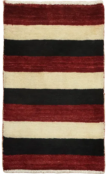 Contemporary Rug with Red and Black Stripes for Modern Homes 2x3