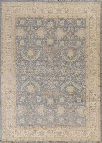 Vegetable Dye Oushak Oriental Hand-Knotted Rug 6x8