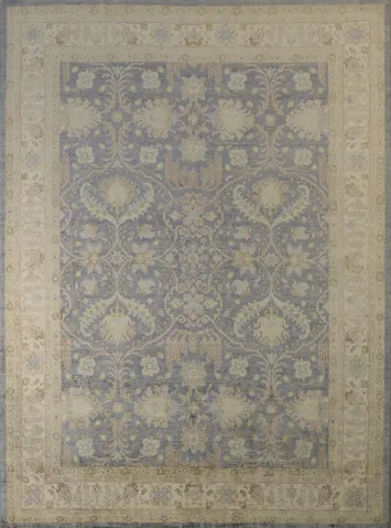 Vegetable Dye Oushak Oriental Hand-Knotted Rug 6x8