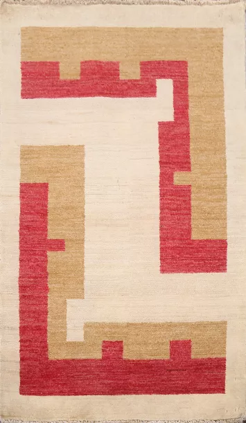 Handmade Gabbeh Kashkoli Oriental Wool Rug 3x4