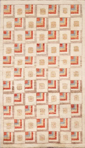 Contemporary Gabbeh Kashkoli Oriental Area Rug 4x7