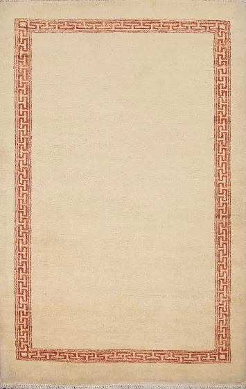 Hand-Knotted Gabbeh Kashkoli Oriental Wool Rug 3x5