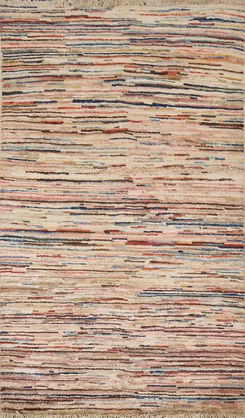 Handmade Gabbeh Kashkoli Oriental Wool Rug 3x4