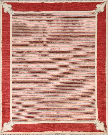 Hand-Knotted Gabbeh Kashkoli Oriental Area Rug 5x6