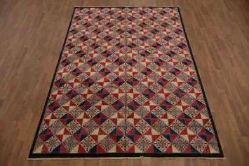 Enhance Spaces with Diamond Kazak Vegetable Dye Area Rug 6x10