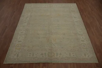 Neutral Oushak Vegetable Dye Area Rug 8x10 Soft and Inviting Space