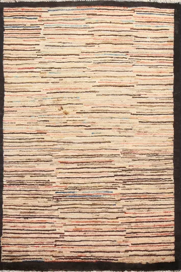 Wool Gabbeh Kashkoli Oriental Hand-Knotted Rug 3x4