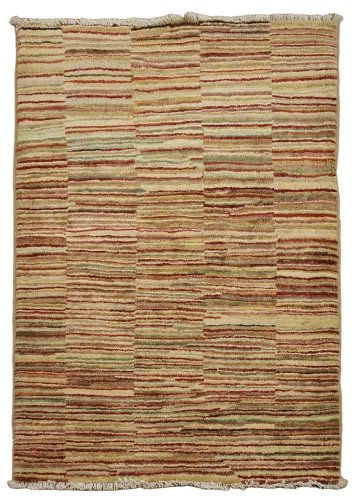 Warm-Toned Gabbeh Kashkoli Striped Rug 3'x4'