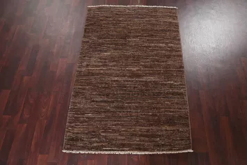 Brown Wool Gabbeh Kashkoli Oriental Area Rug 4x6