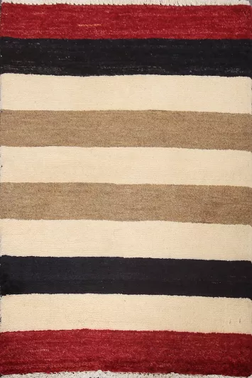 Striped Gabbeh Kashkoli Oriental Handmade Rug 2x3