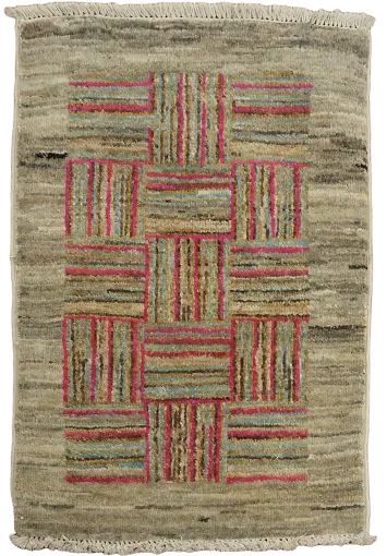 Handmade Wool Gabbeh Kashkoli Modern Small Rug 1x2