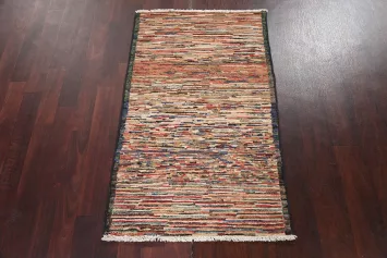 Hand-Knotted Wool Gabbeh Kashkoli Oriental Rug 2x4