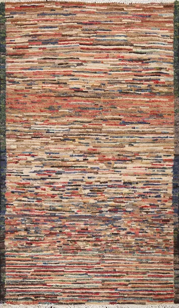 Hand-Knotted Wool Gabbeh Kashkoli Oriental Rug 2x4