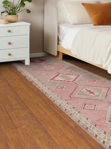 Turkish Geometric Oushak Oriental Runner Rug 3x10