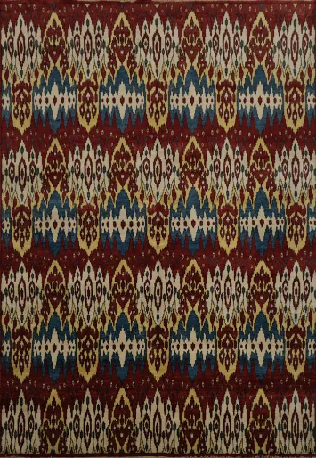 Exotic Ethnic Charm: Bold IKats Area Rug 8x10 for Eclectic Homes