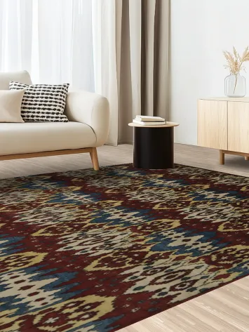 Exotic Ethnic Charm: Bold IKats Area Rug 8x10 for Eclectic Homes