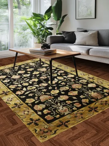 Vegetable Dye Nepalese Oriental Wool Area Rug 6x9