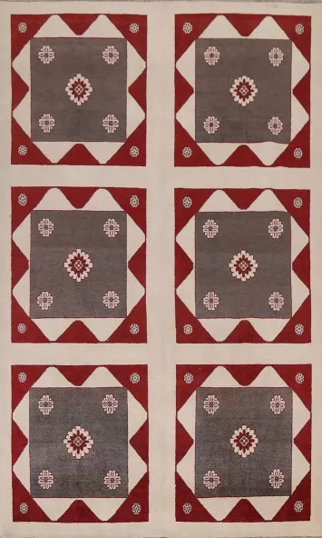 Vegetable Dye Wool Gabbeh Kashkoli Oriental Area Rug 6x9