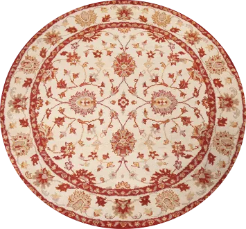 Handmade Wool Oushak Oriental Round Rug 6x6
