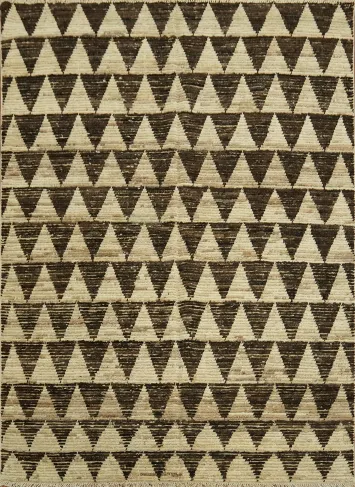 Modern Aesthetics: Earthy Tones in Triangular Harmony Rug 6x9