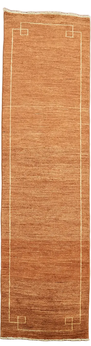 Orange Gabbeh Kashkoli Oriental Runner Rug 3x10