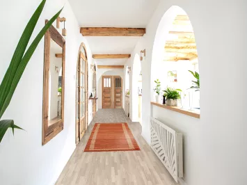 Orange Wool Gabbeh Kashkoli Oriental Runner Rug 3x9