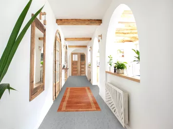 Orange Wool Gabbeh Kashkoli Oriental Runner Rug 3x9