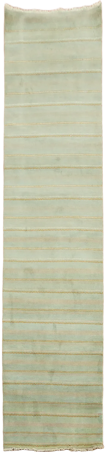 Striped Gabbeh Kashkoli Oriental Runner Rug 3x9