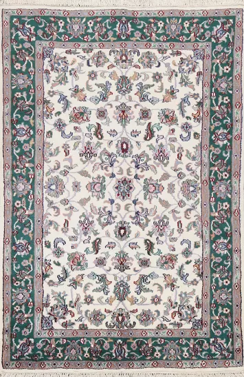 All-Over Floral Kashan Oriental Area Rug 4x6