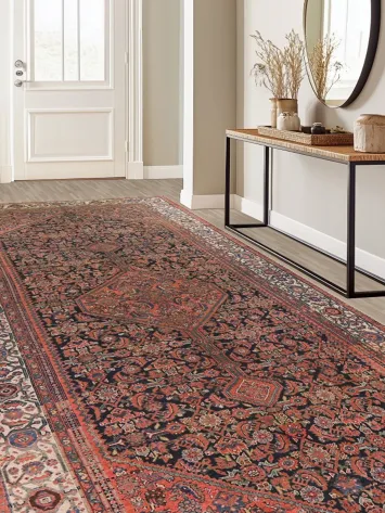 Pre-1900 Antique Vegetable Dye Malayer Persian Rug 7x16