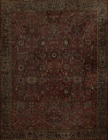 Pre-1900 Antique Vegetable Dye Sultanabad Persian Area Rug 9x13