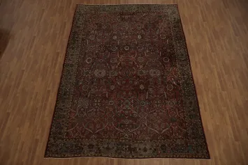 Pre-1900 Antique Vegetable Dye Sultanabad Persian Area Rug 9x13