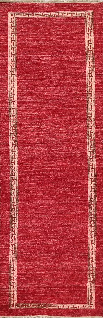 Red Wool Gabbeh Kashkoli Oriental Runner Rug 3x9