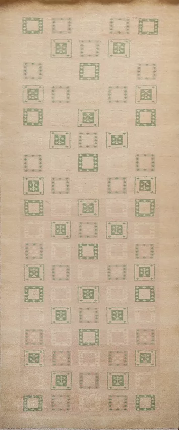 Neutral Wool Gabbeh Kashkoli Oriental Runner Rug 3x10