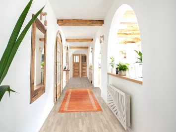 Orange Wool Gabbeh Kashkoli Oriental Runner Rug 3x9