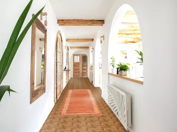 Orange Wool Gabbeh Kashkoli Oriental Runner Rug 2x9