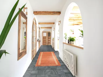 Orange Wool Gabbeh Kashkoli Oriental Runner Rug 3x9