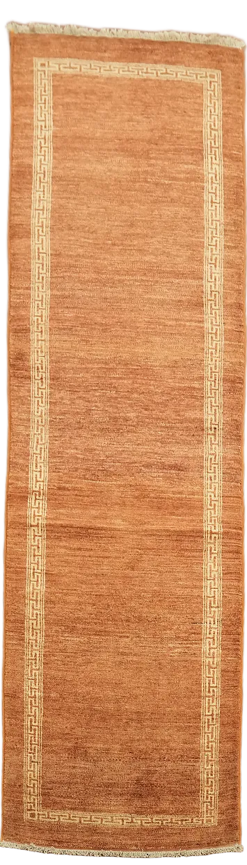 Orange Gabbeh Kashkoli Oriental Runner Rug 3x9